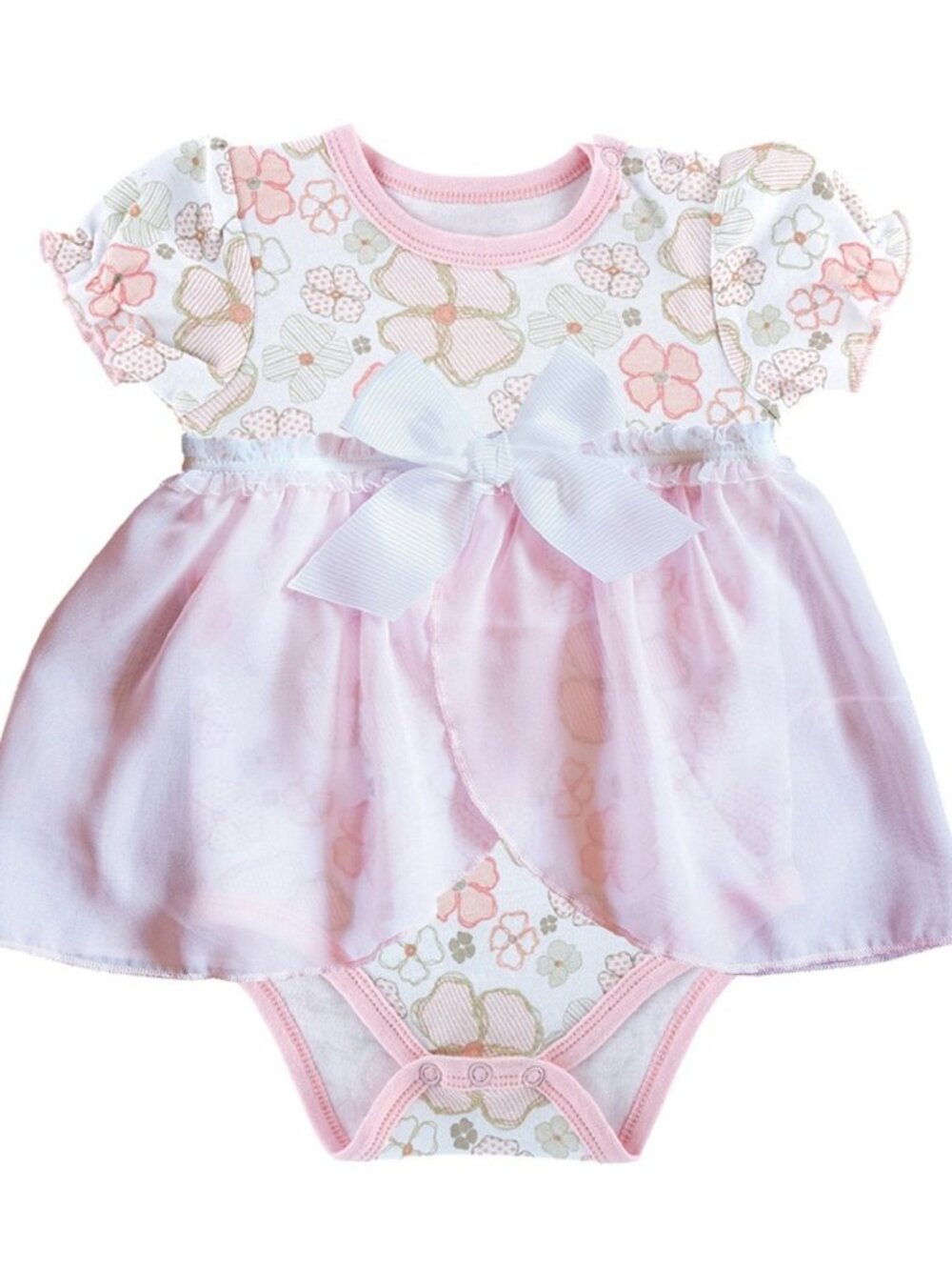 Stephan Baby: Baby Girl Pink Posies Bodysuit  Dress Size 3-6 Month NEW